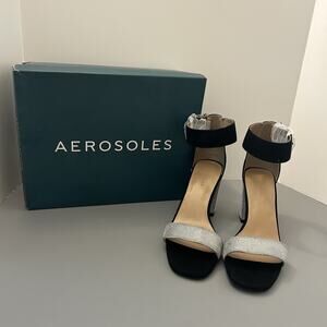 Aerosoles Women’s Lana Heel Sandals Size 10.5M - Black Combo NIB